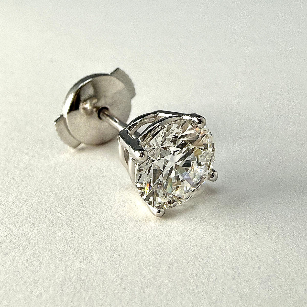 14K White Gold Lab Grown 2.09ct Diamond Stud Earrings