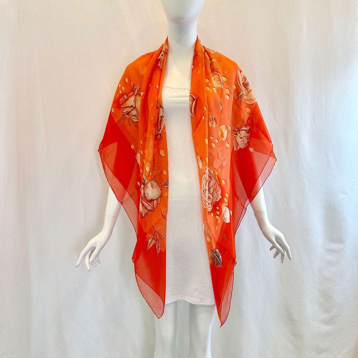Hermes "La Rosee" Mousseline Scarf