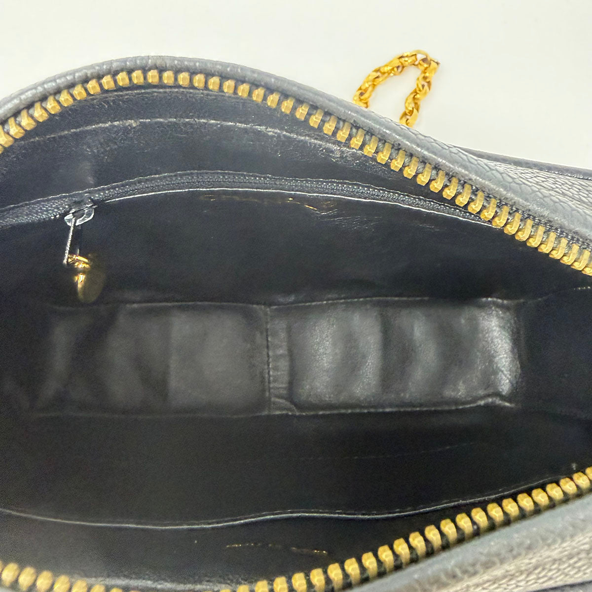 Chanel Vintage Chevron Caviar Camera Bag