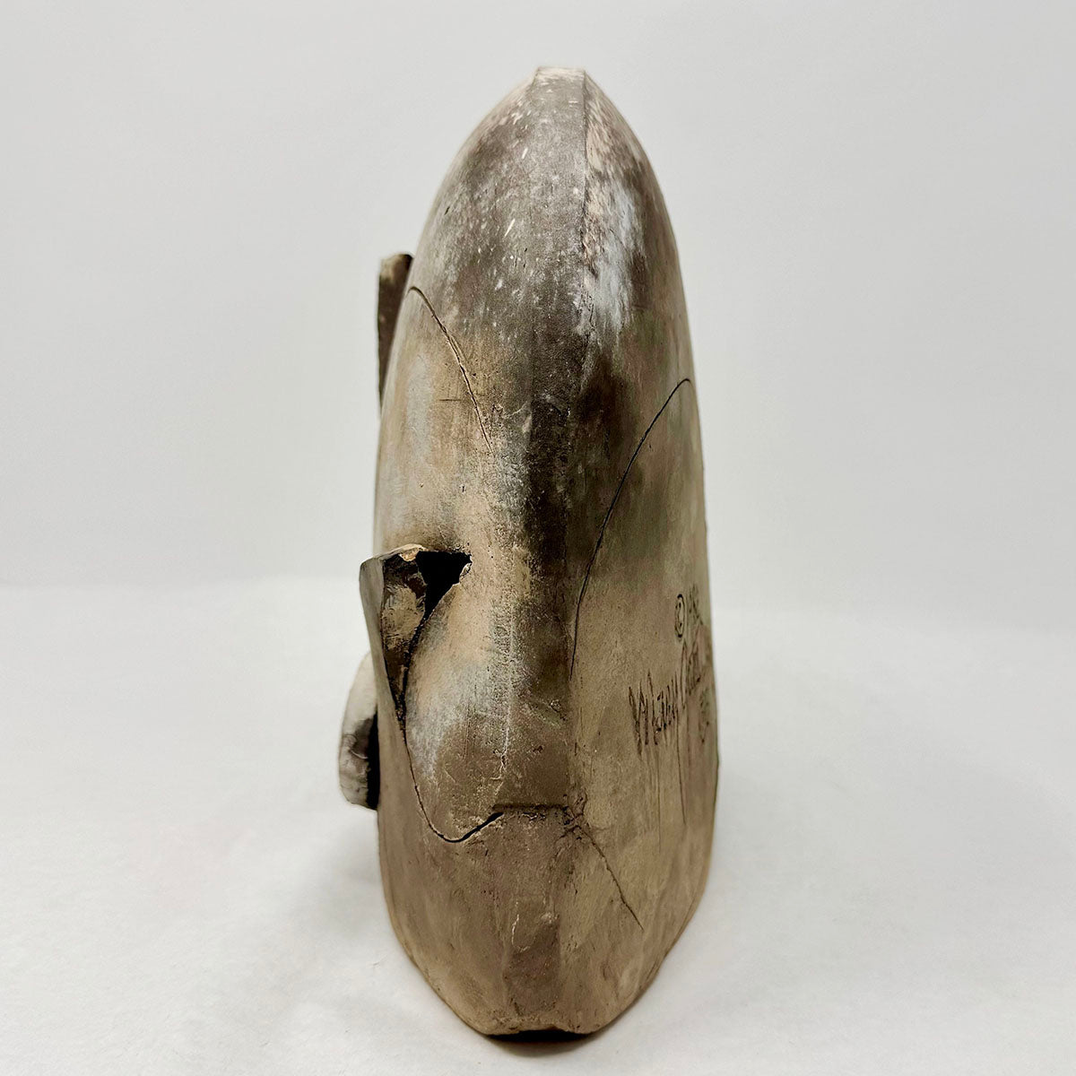 Curled Cat Sculpture, Signed