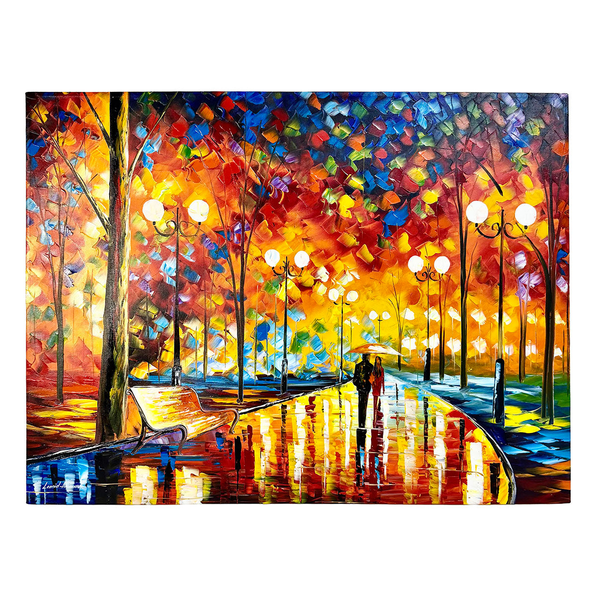 "Rain's Rustle in the Park" Signed on Reverse (COA)