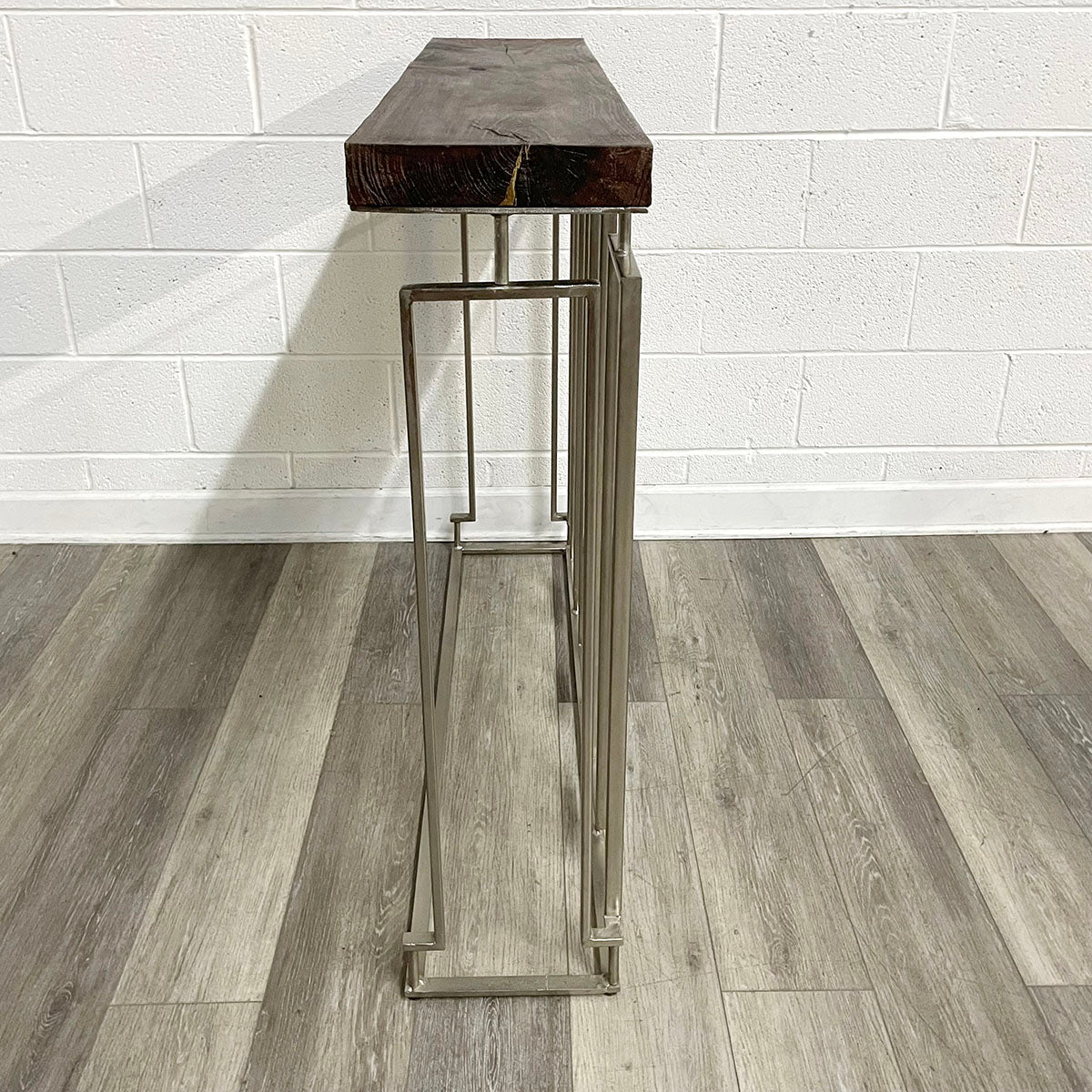 Contemporary Wood and Metal Console Table