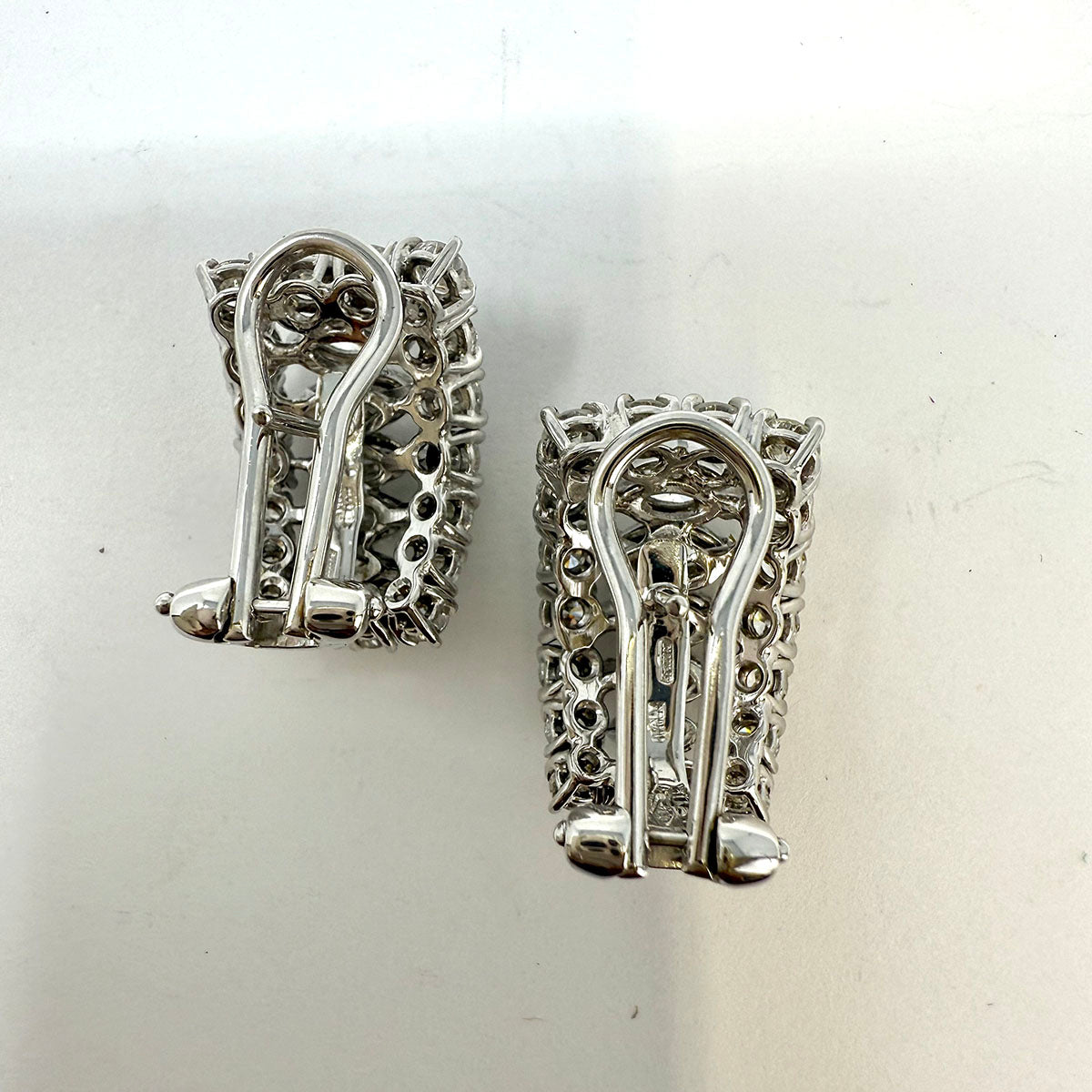 Hasbani 18K White Gold  Earrings with Diamonds