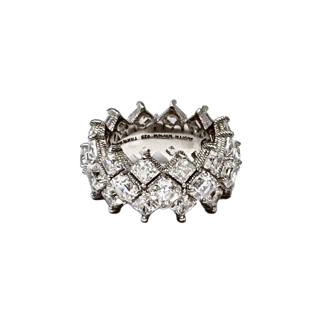 Judith Ripka Zigzag Eternity  Ring with Crystals