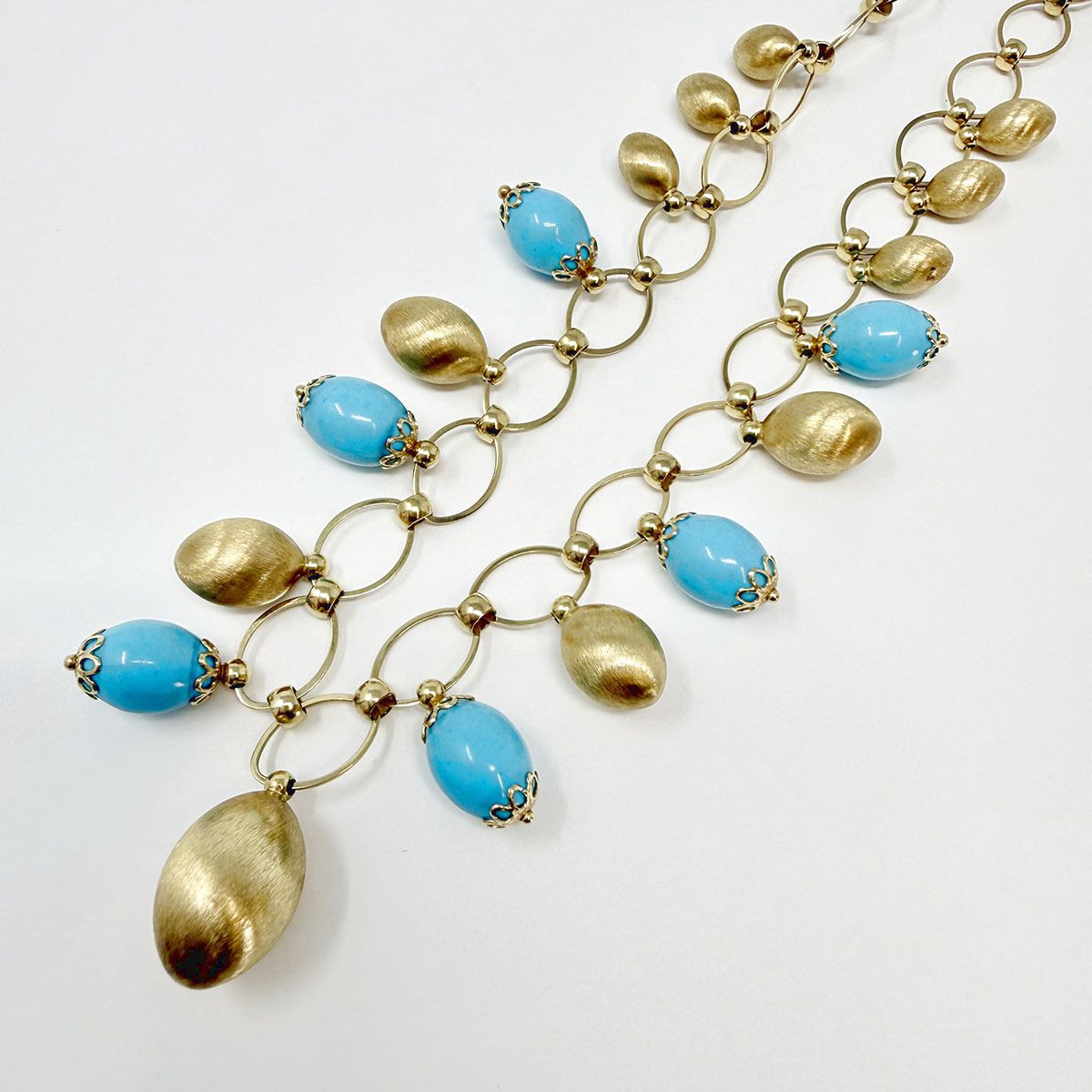 18K Beaded Fringe Necklace