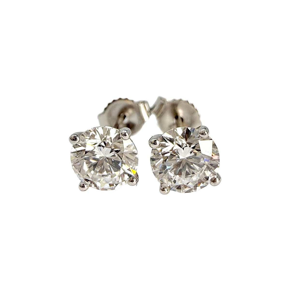 14K White Lab Grown Diamond Stud Earrings