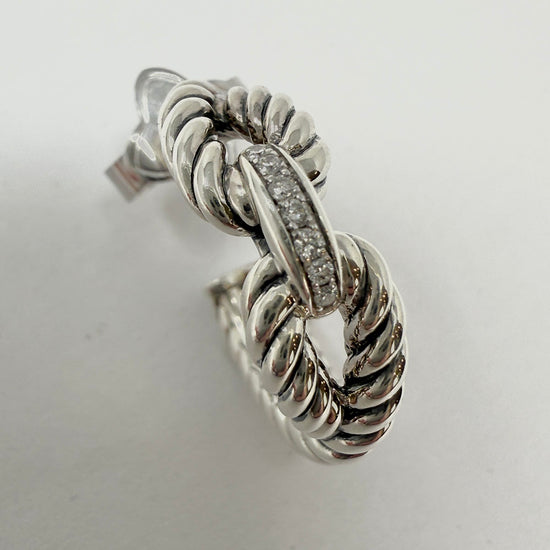 David Yurman Diamond Wellesley Hoop Earrings