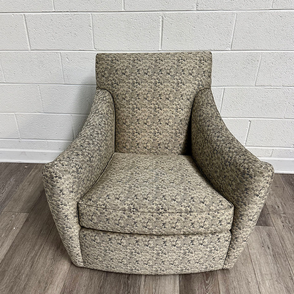 Pair of Interior Crafts Gray and Beige Lounge Chairs