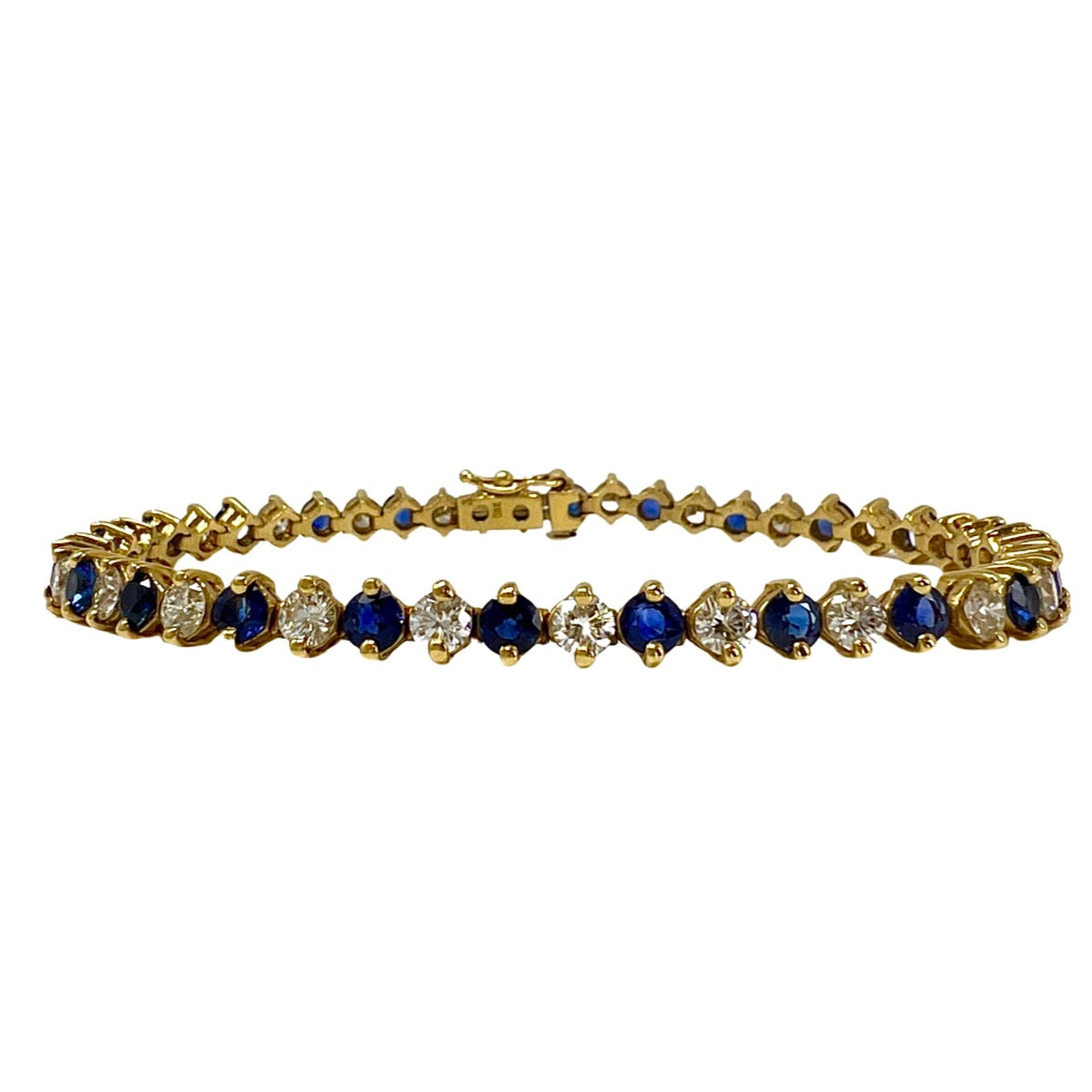 18K Gold Bracelet with Diamond and Sapphire