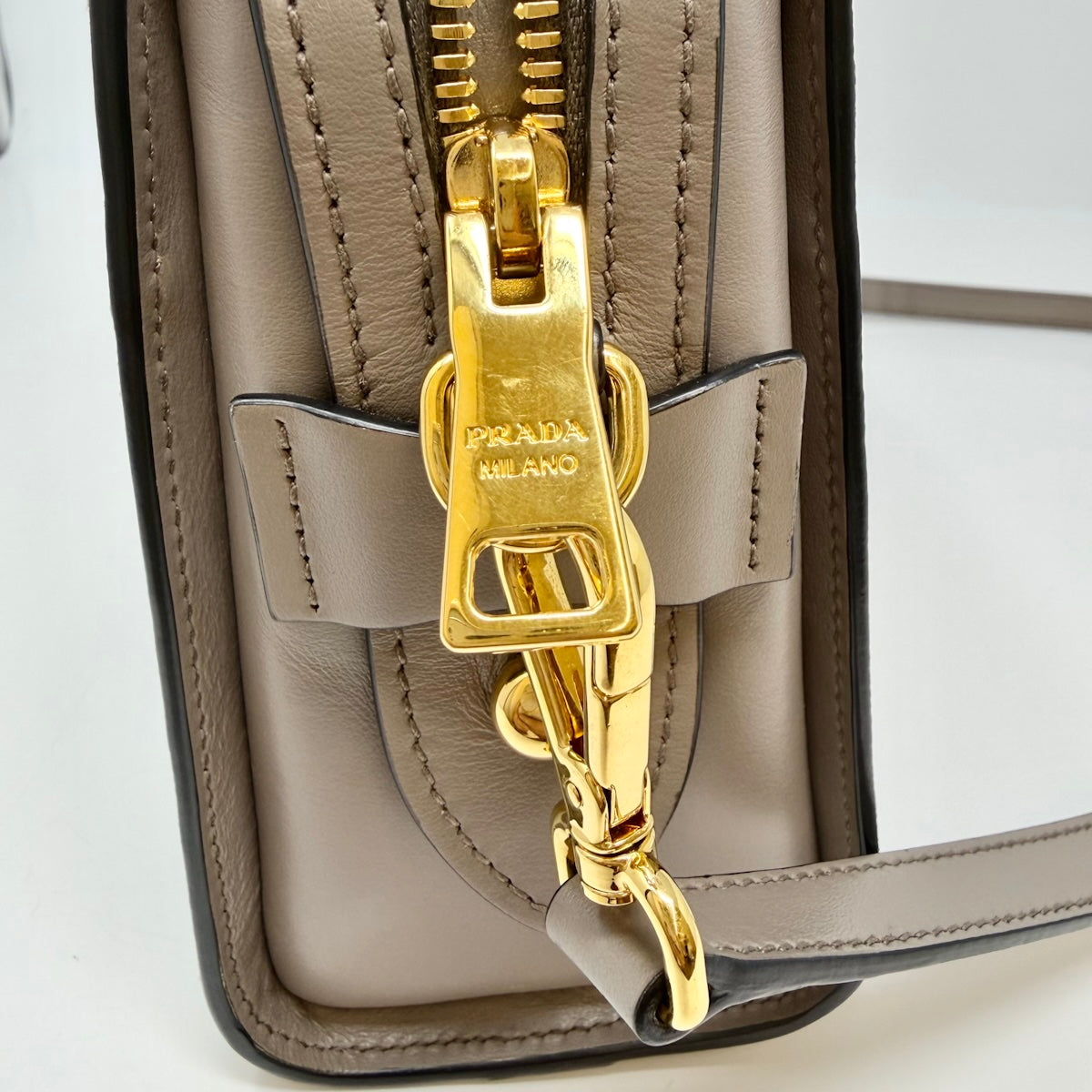 Prada Saffiano Leather Crossbody Bag with Zip Closure