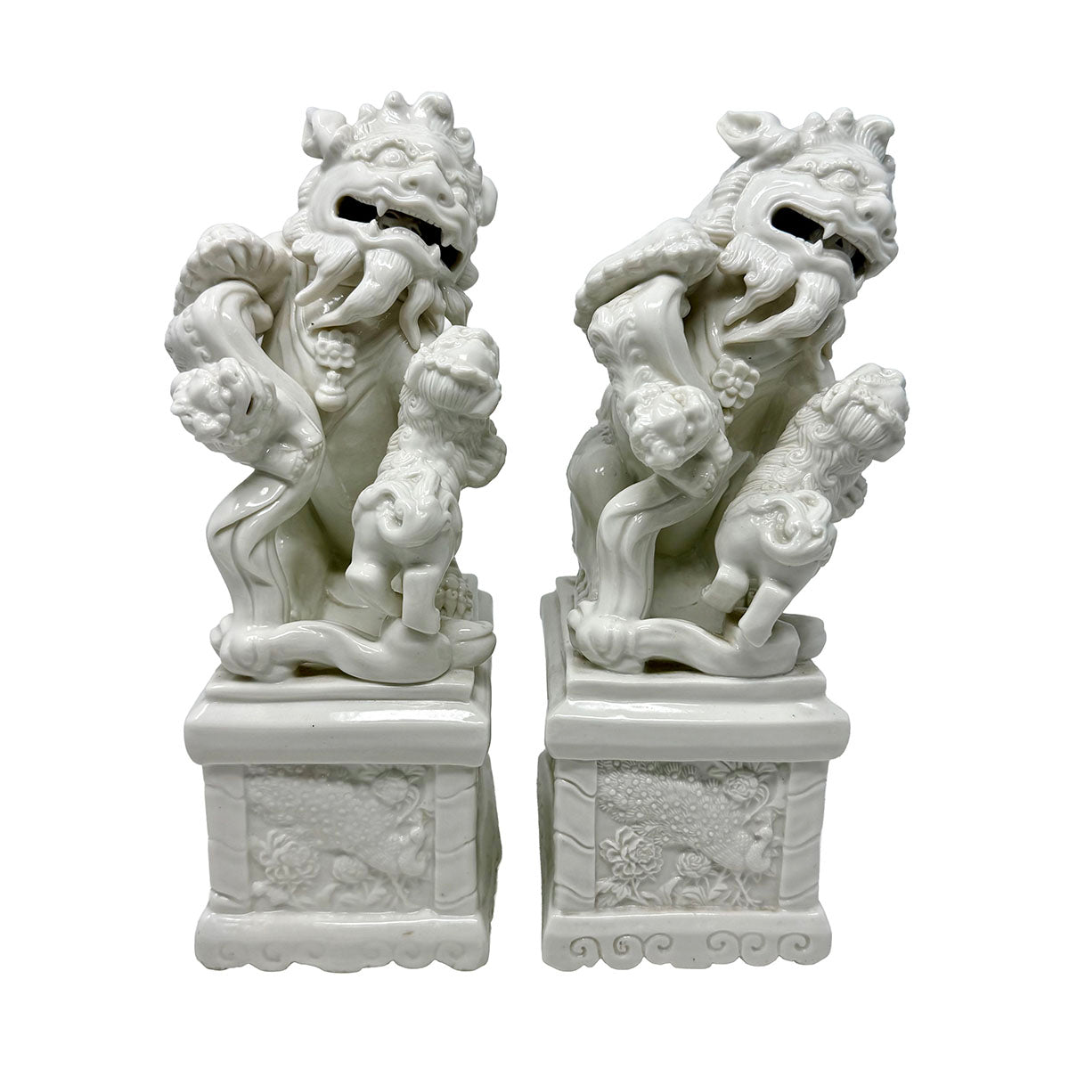 Pair of  Blanc de Chine Foo Dogs/Lions