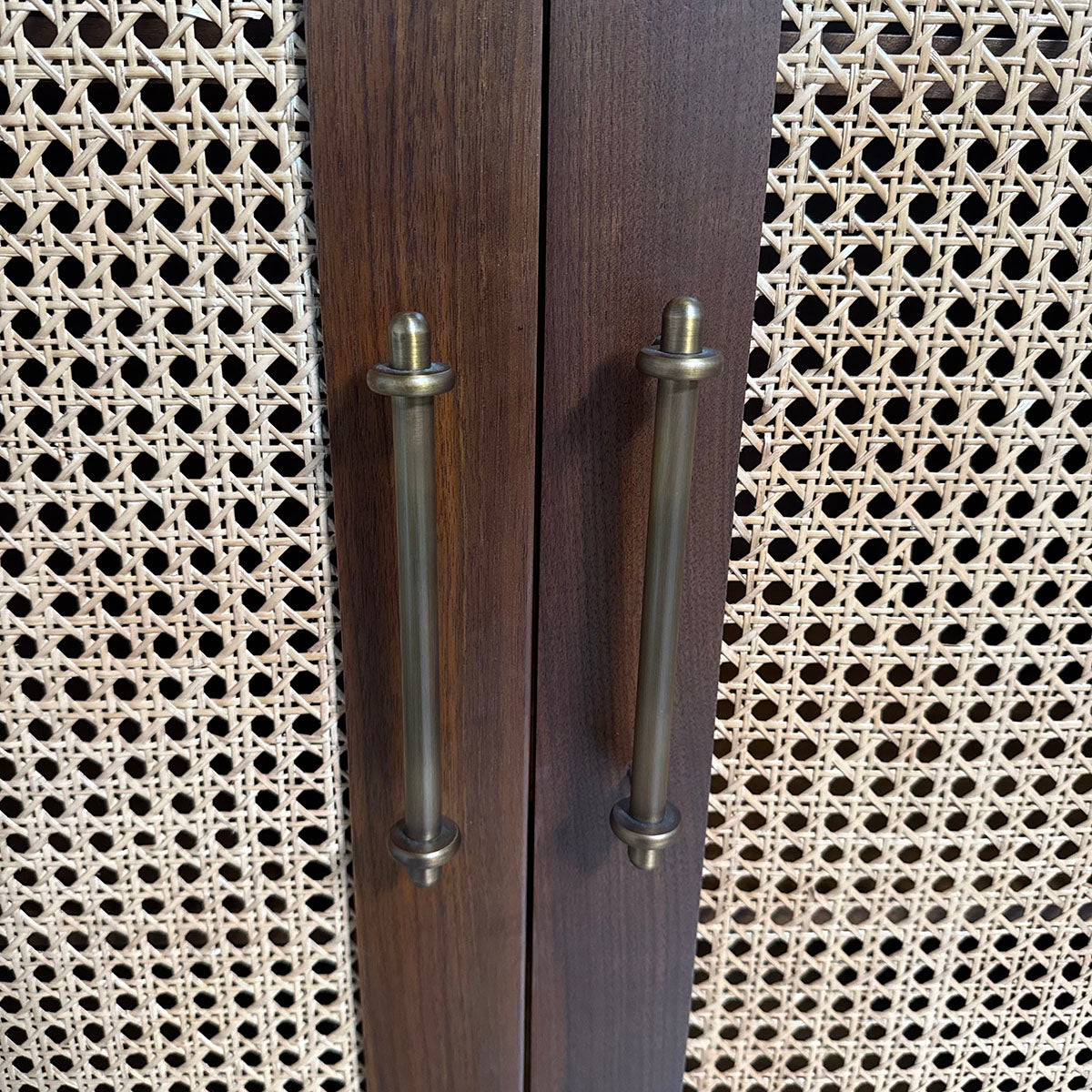 Cabinet with Woven Rattan Panel Doors