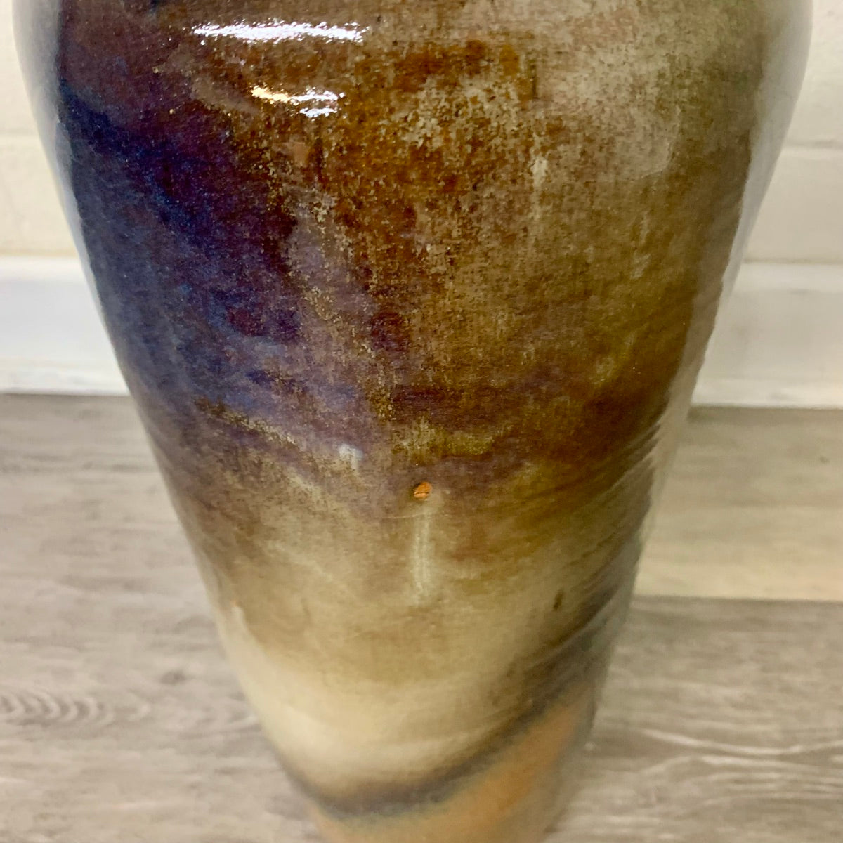 Tall Hand-Thrown Glazed Pot