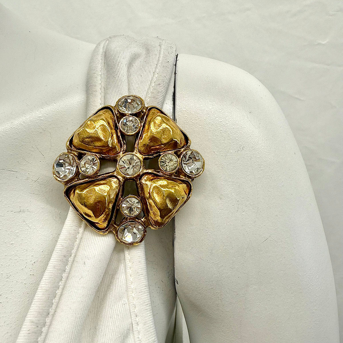 Chanel Robert Goossen Rate Clover Maltese Cross Crystal Brooch