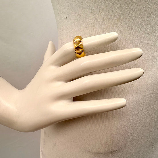 David Yurman 18K Gold Pyramid Ring