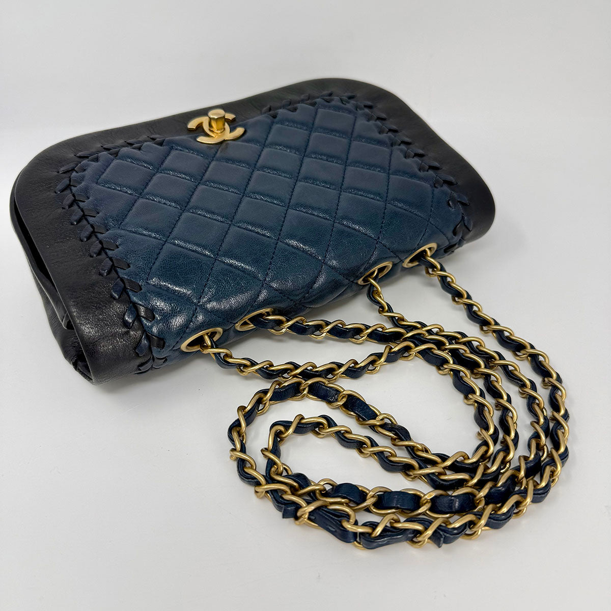 Chanel Bicolor Braided Saddle  Crossbody