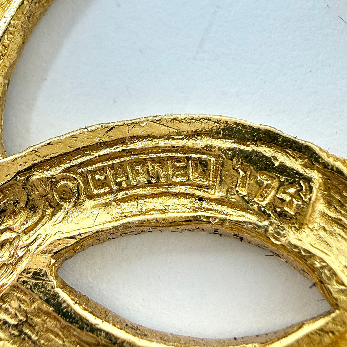 Chanel Interlocking CC Pin with Crystal
