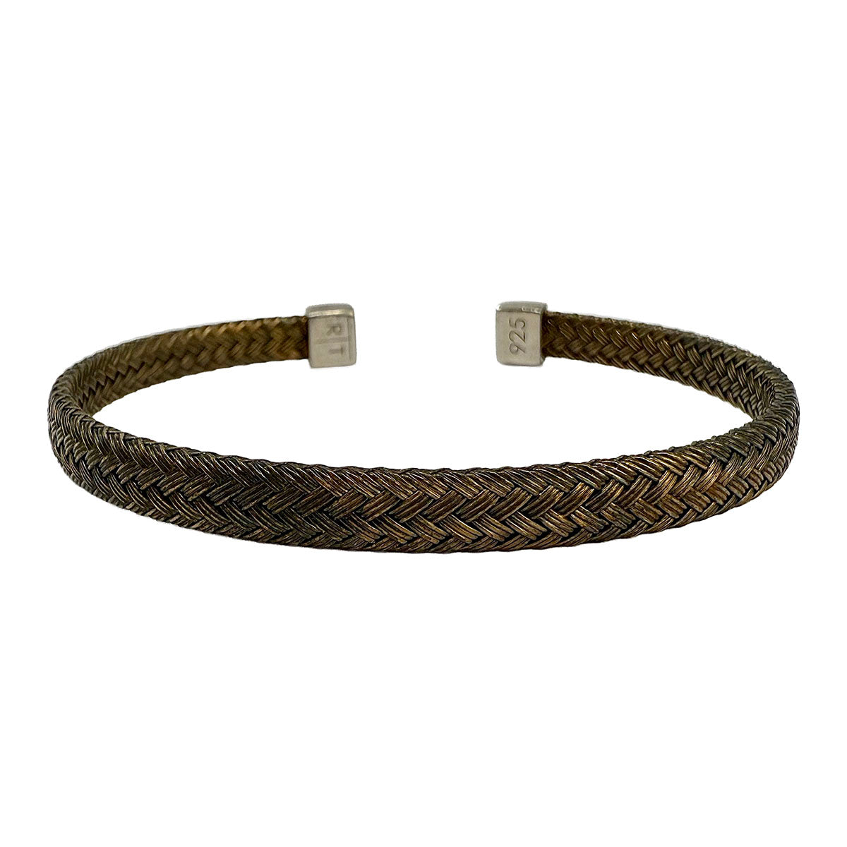 New Tateossian Sterling Silver and Cooper Weave Men's Cuff Bracelet