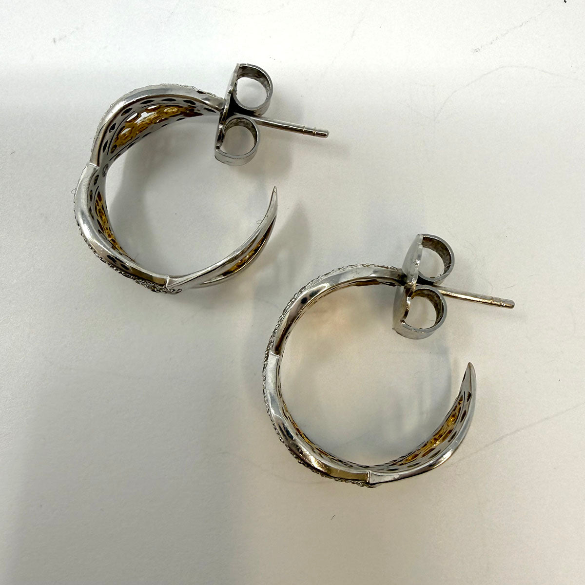 Charriol 18K Gold Two-tone Diamond Hoop Earrings