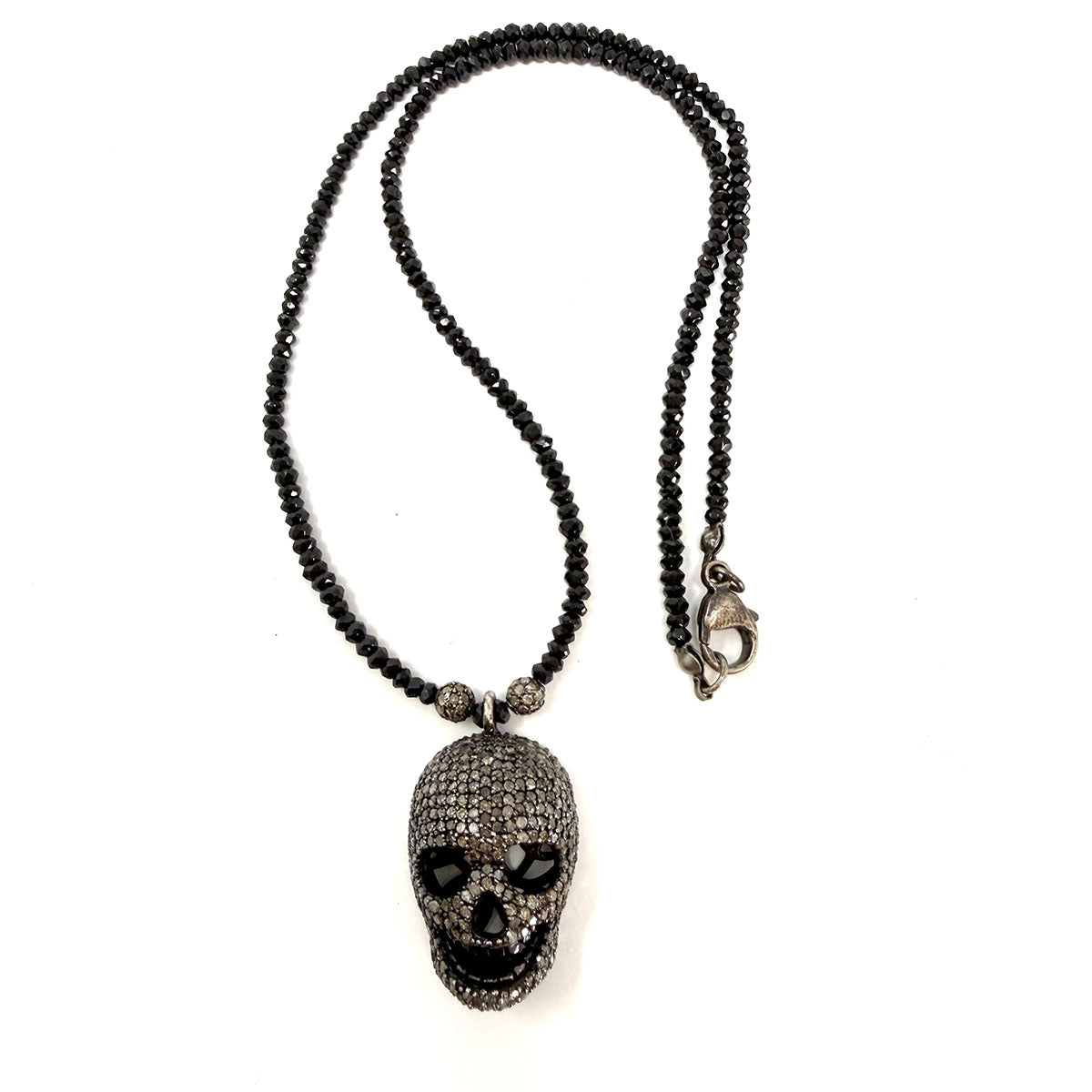 Black Spinel Skull Pendant Necklace -appraisal