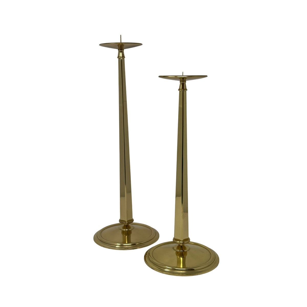 Pair of Brass Candleholders 14" + 16.5"
