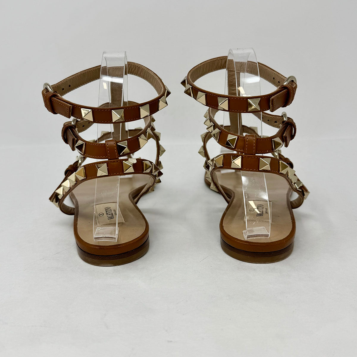Valentino Rockstud Accent Gladiator Sandals