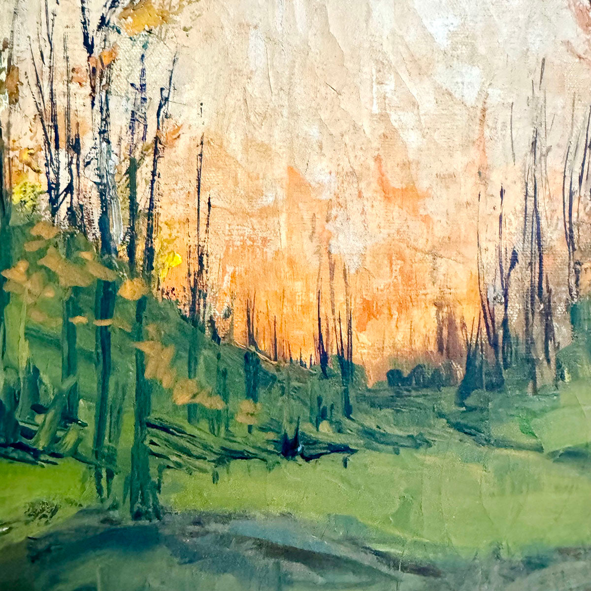 Sunset with Stream Oil on Canvas
