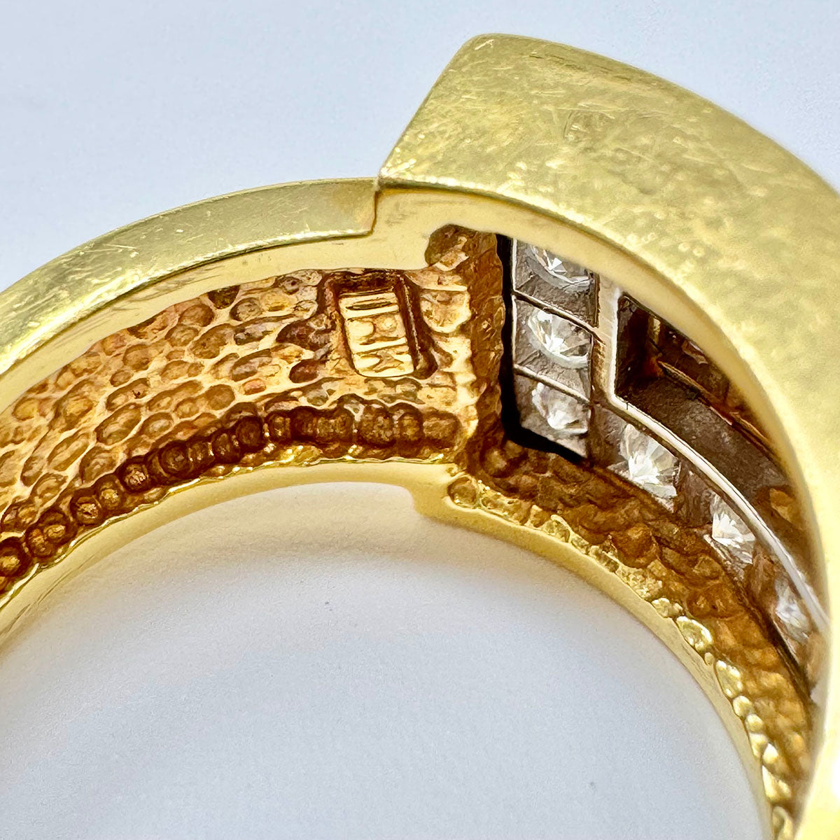 Montreaux Platinum and 18K Gold 3 Row Ring with 18 Diamonds