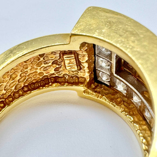 Montreaux Platinum and 18K Gold 3 Row Ring with 18 Diamonds