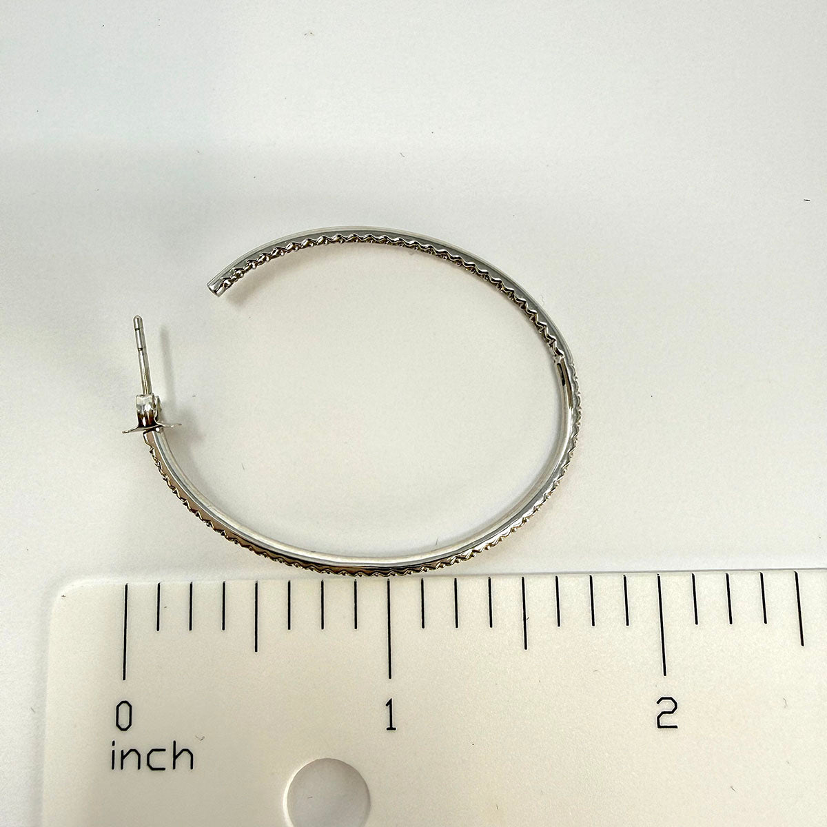 Roberto Coin 18K White Gold Inside Outside Diamond Hoop Earrings