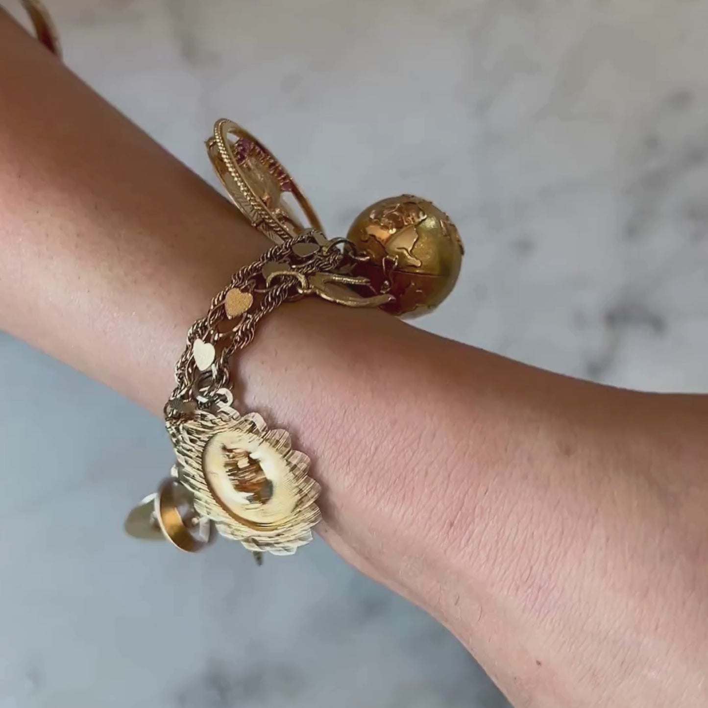 Load and play video in Gallery viewer, 14K Gold Multi Charm  Bracelet
