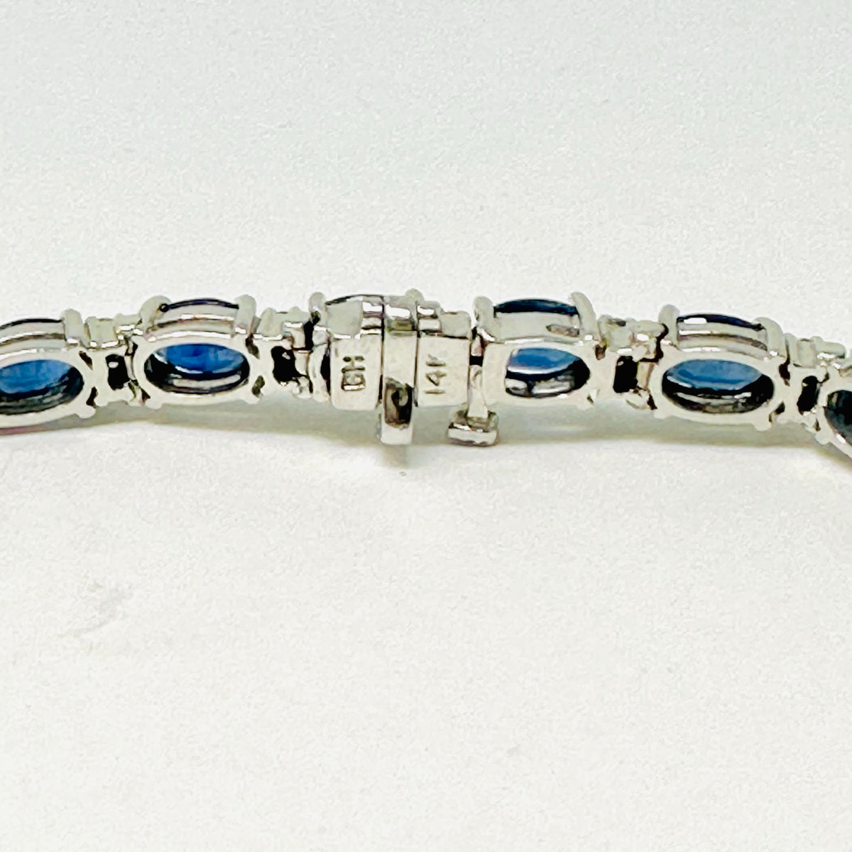14K White Gold Bracelet with Sapphires and Diamonds