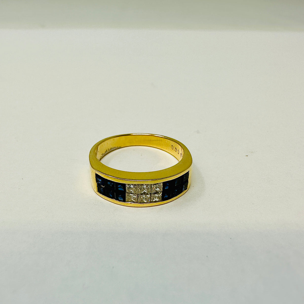 Load image into Gallery viewer, MKS 18K Gold Ring with Diamonds and Sapphires
