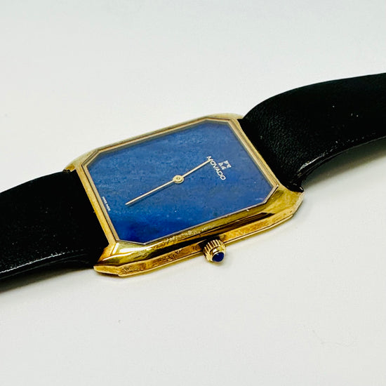 Movado 14K Gold Quartz Watch with Lapis Dial