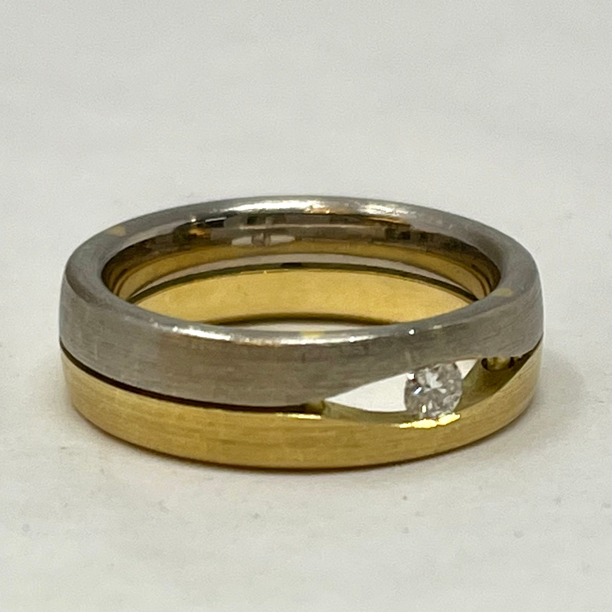 Christian Bauer 18K Yellow and White Gold Band with Diamond