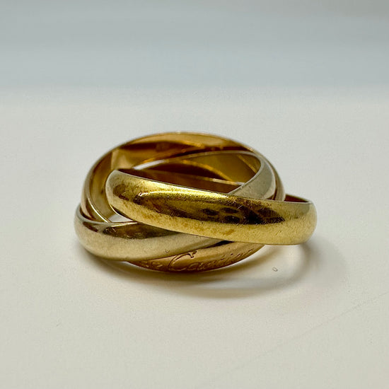 Cartier 18K Rose, White and Yellow  Gold Trinity Ring