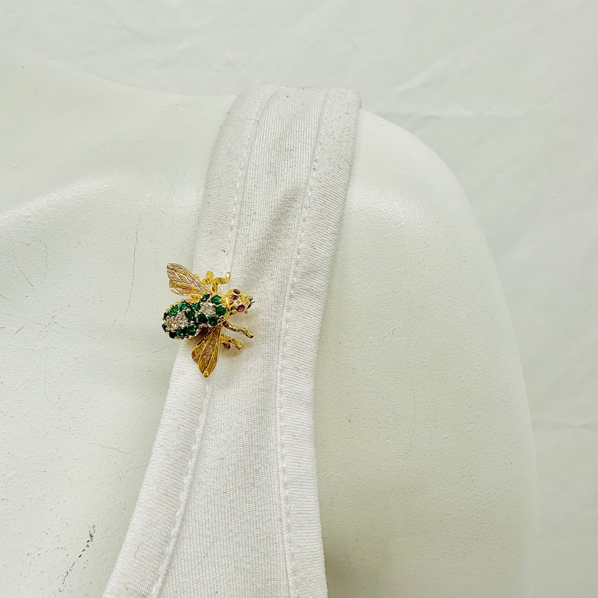 Rosenthal 18K Gold "Bee" Pin with Diamonds, Rubys and Emeralds