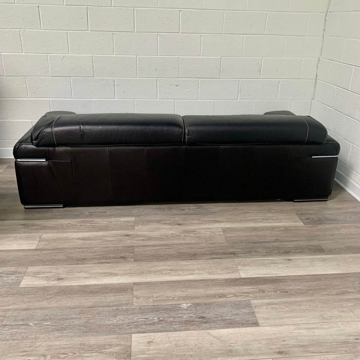 Leather and Chrome Sofa