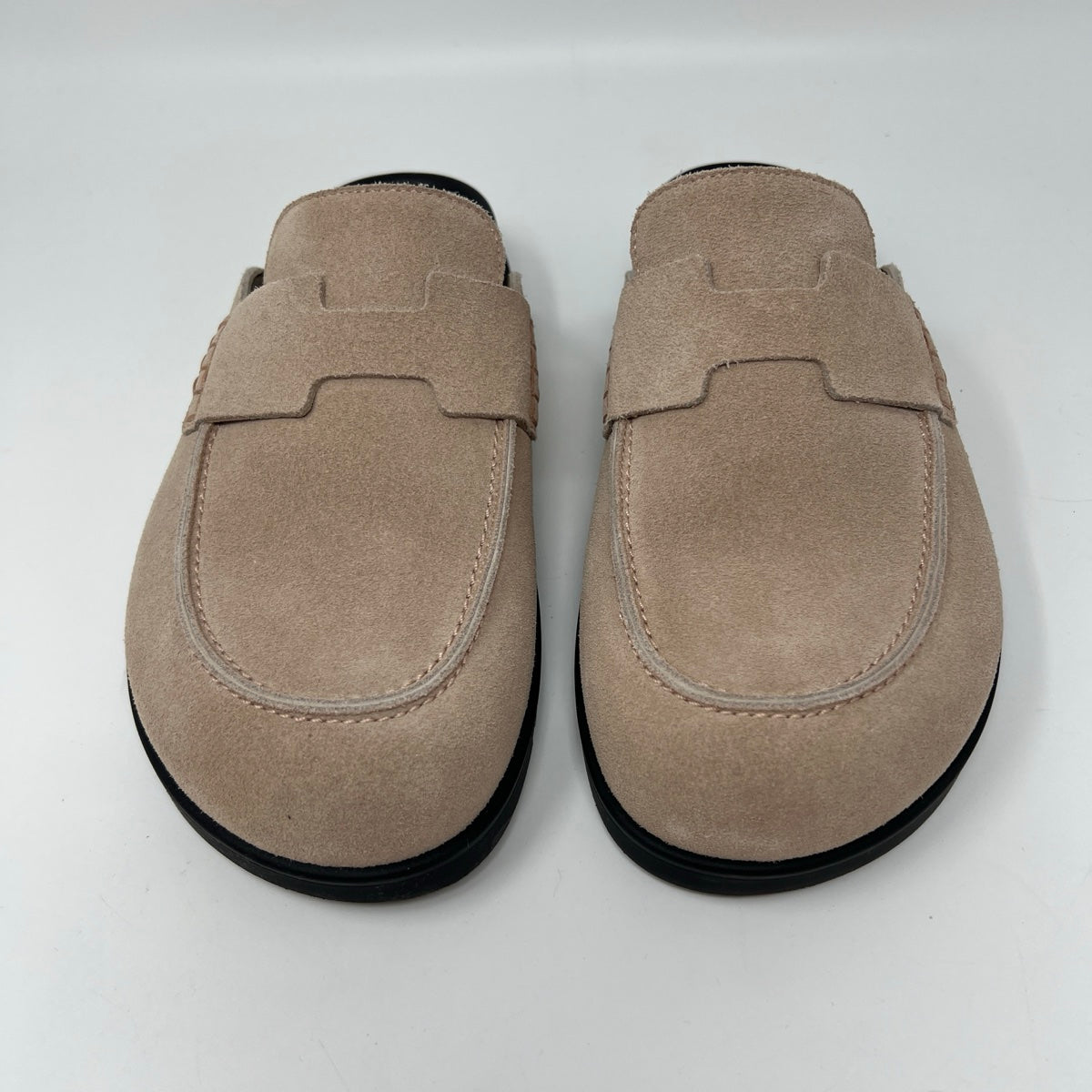 Hermes H Logo Suede Mules