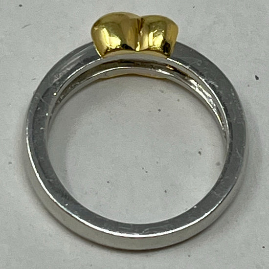 Gumuchian Platinum &  18K Gold "X" Ring with Diamonds