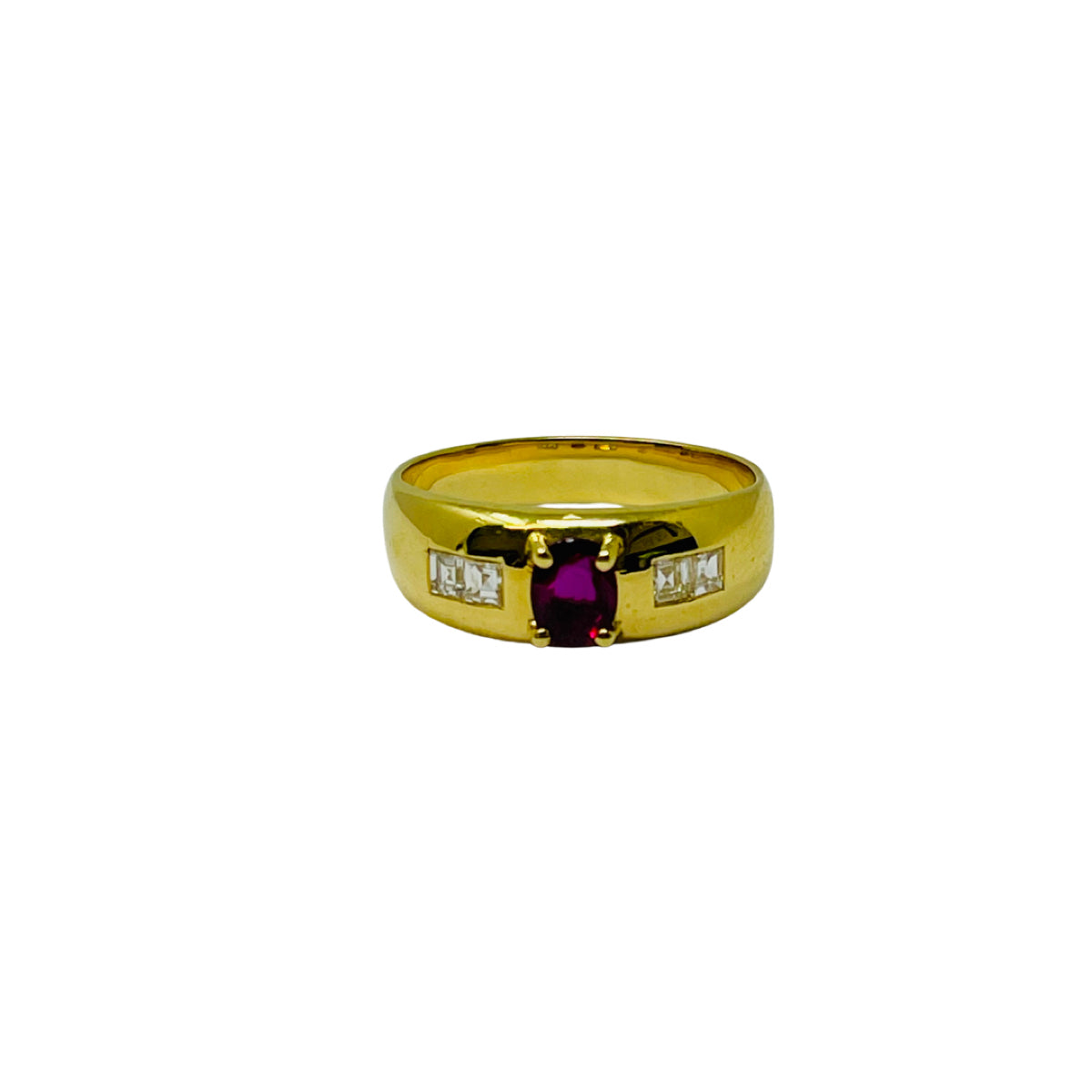 Bossard 18K Gold Ring with 0.5ct Ruby and 0.5ct Diamond
