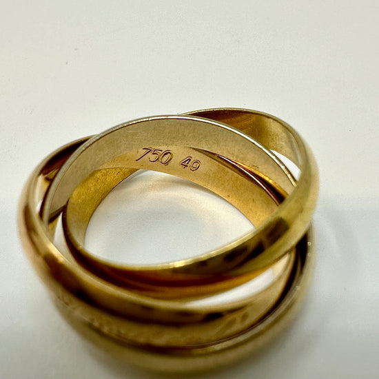 Cartier 18K Rose, White and Yellow  Gold Trinity Ring