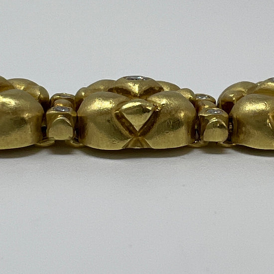 J.J. Marco 18K Matte Gold Bracelet with 42 Diamonds