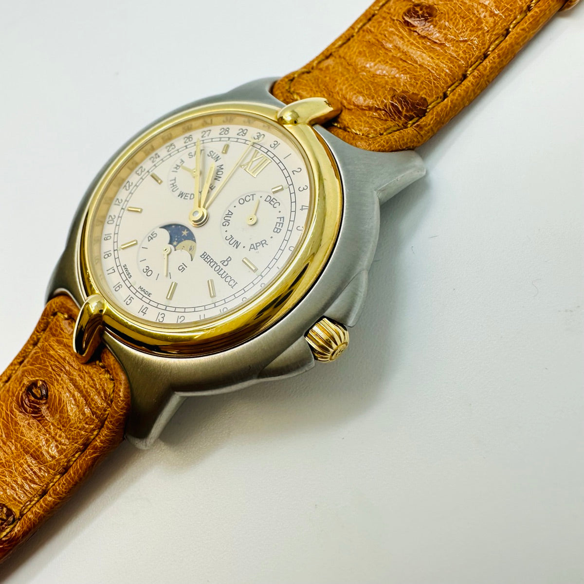 Bertolucci 18K Gold and Steel Moonphase Watch