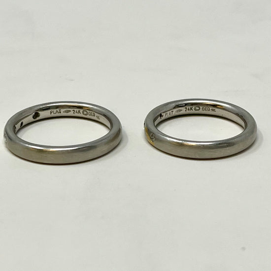Load image into Gallery viewer, Set of 2 Platinum Guard Rings with Diamonds
