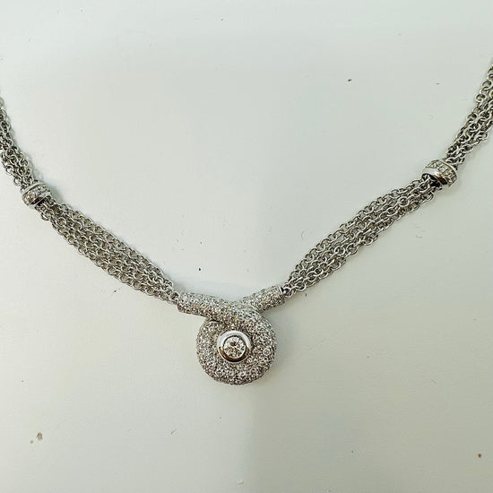 18K White Gold Necklace with 88 Diamonds