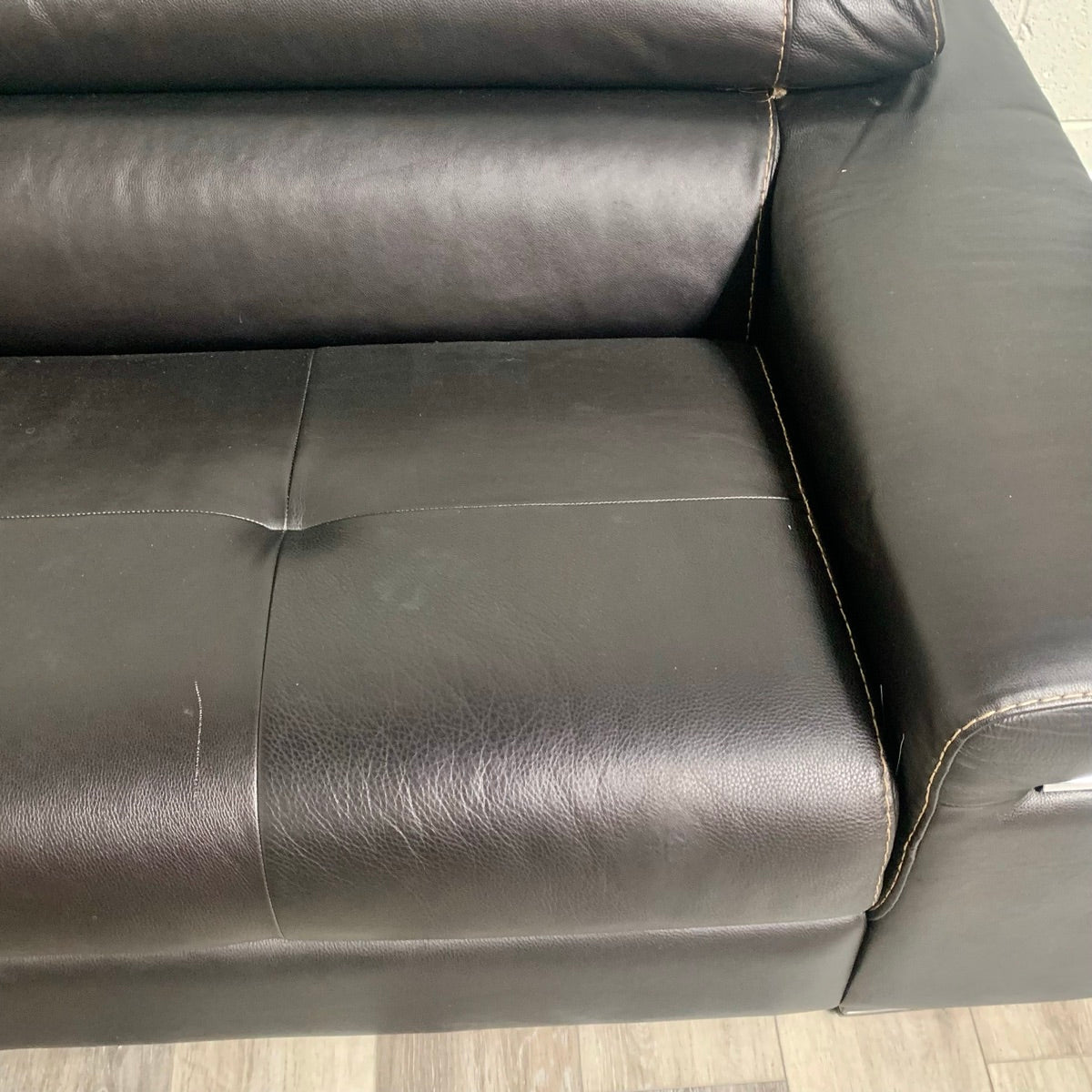 Leather and Chrome Sofa