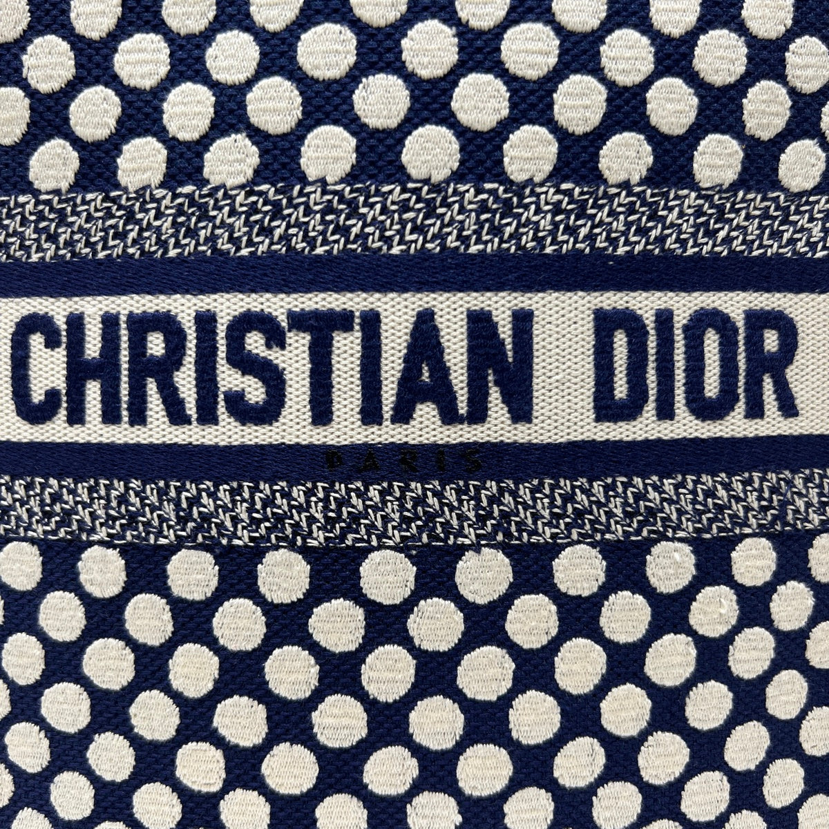 Christian Dior Dioramour Book Tote Polka Dot Canvas Vertical Bag