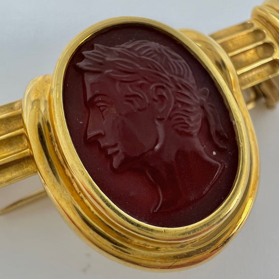 Load image into Gallery viewer, Vaid 18K Gold and Carnelian Pin
