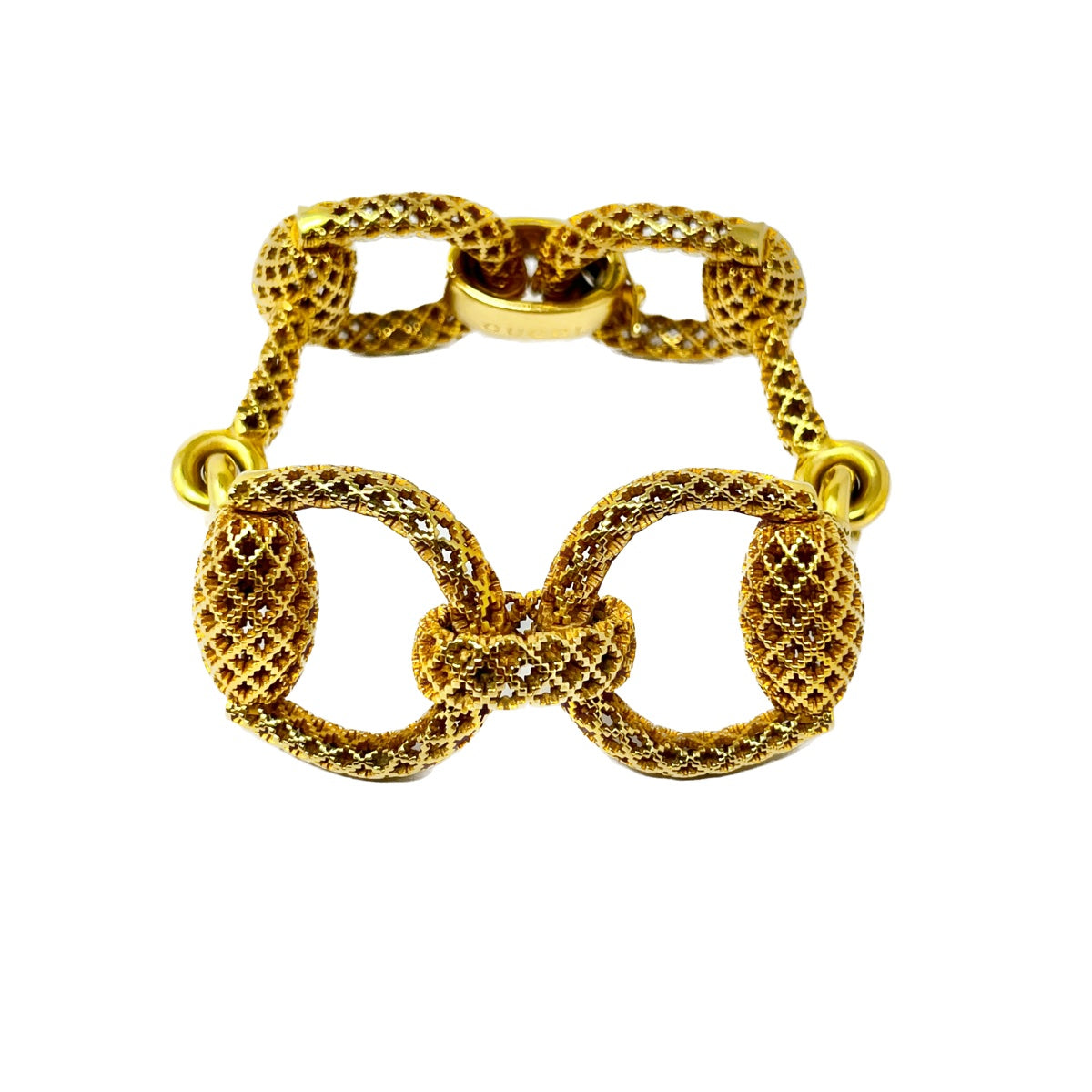 Load image into Gallery viewer, Gucci 18K Gold Diamantissima Horsebit Bracelet
